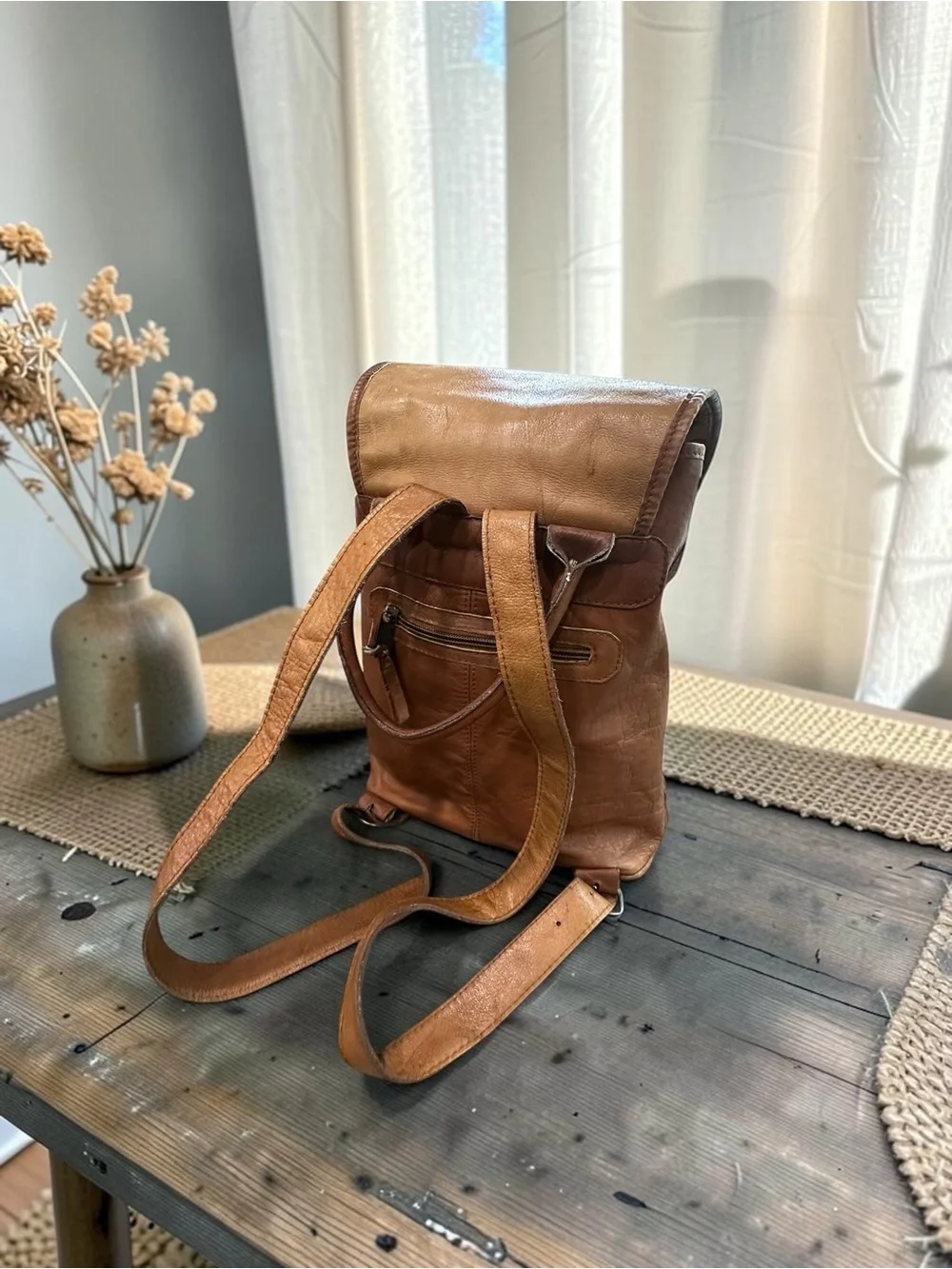 Genuine Leather Small Backpack/Handbag.